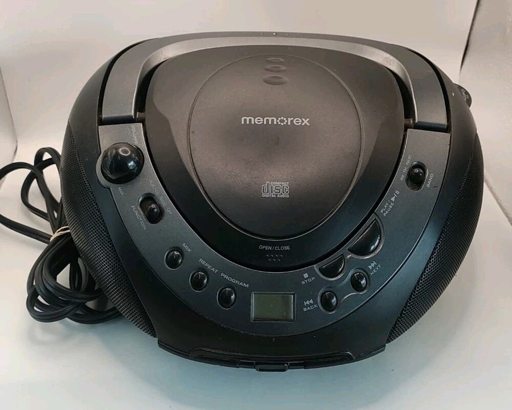 Memorex Portable CD Player AM/FM Radio Boombox Black MP8806 Tested Works!